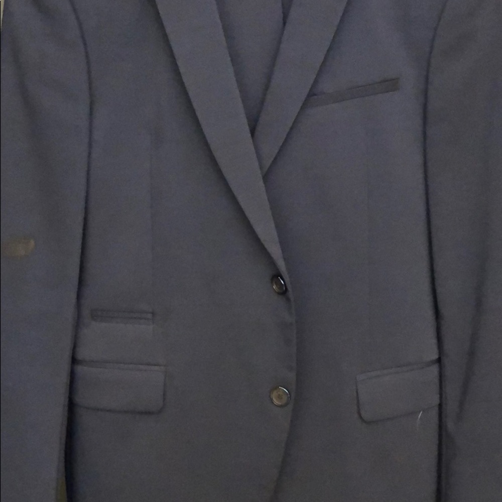 Zara Navy Blue Fitted Suit - Jacket and Pants - Picture 3 of 6